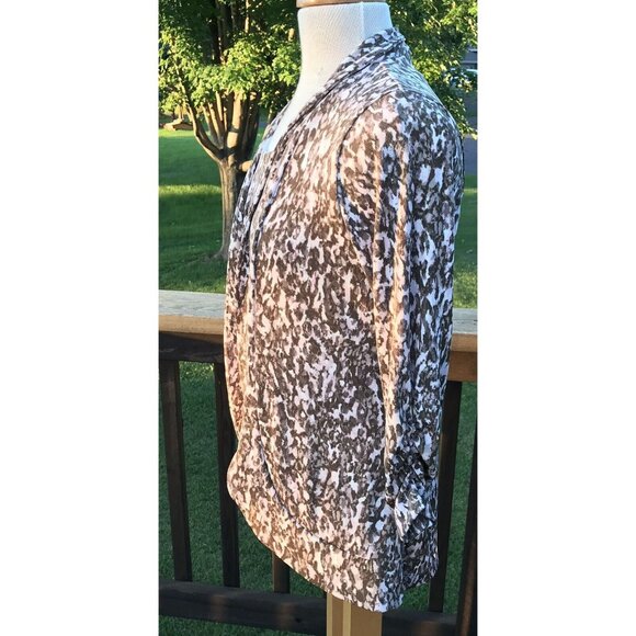 Chico's Easywear Twin 2 PC Set Jacket Size 0/1 Shell Slinky Leopard Brown Pink - Picture 11 of 12